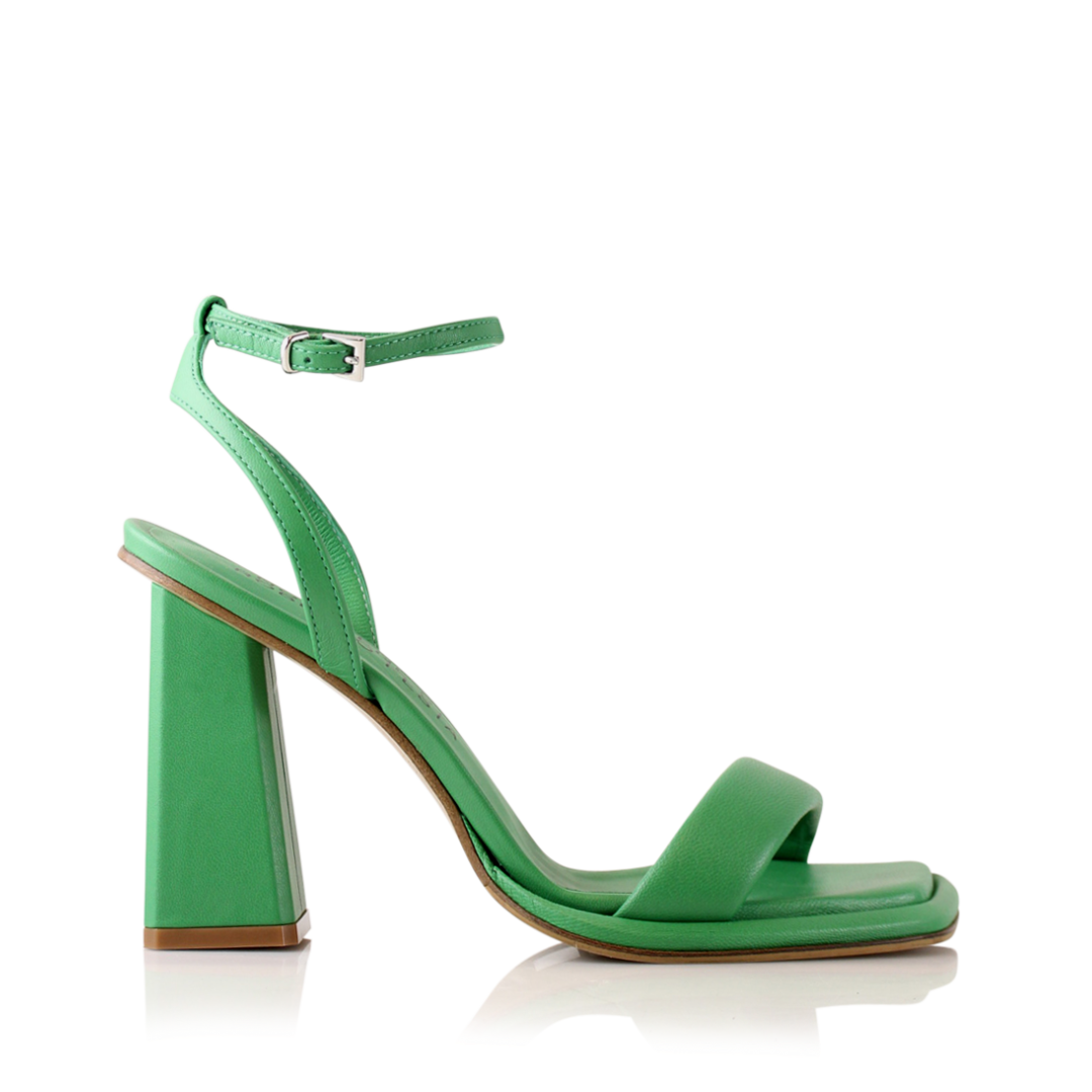 Agnes 95 sandaler, grøn læder