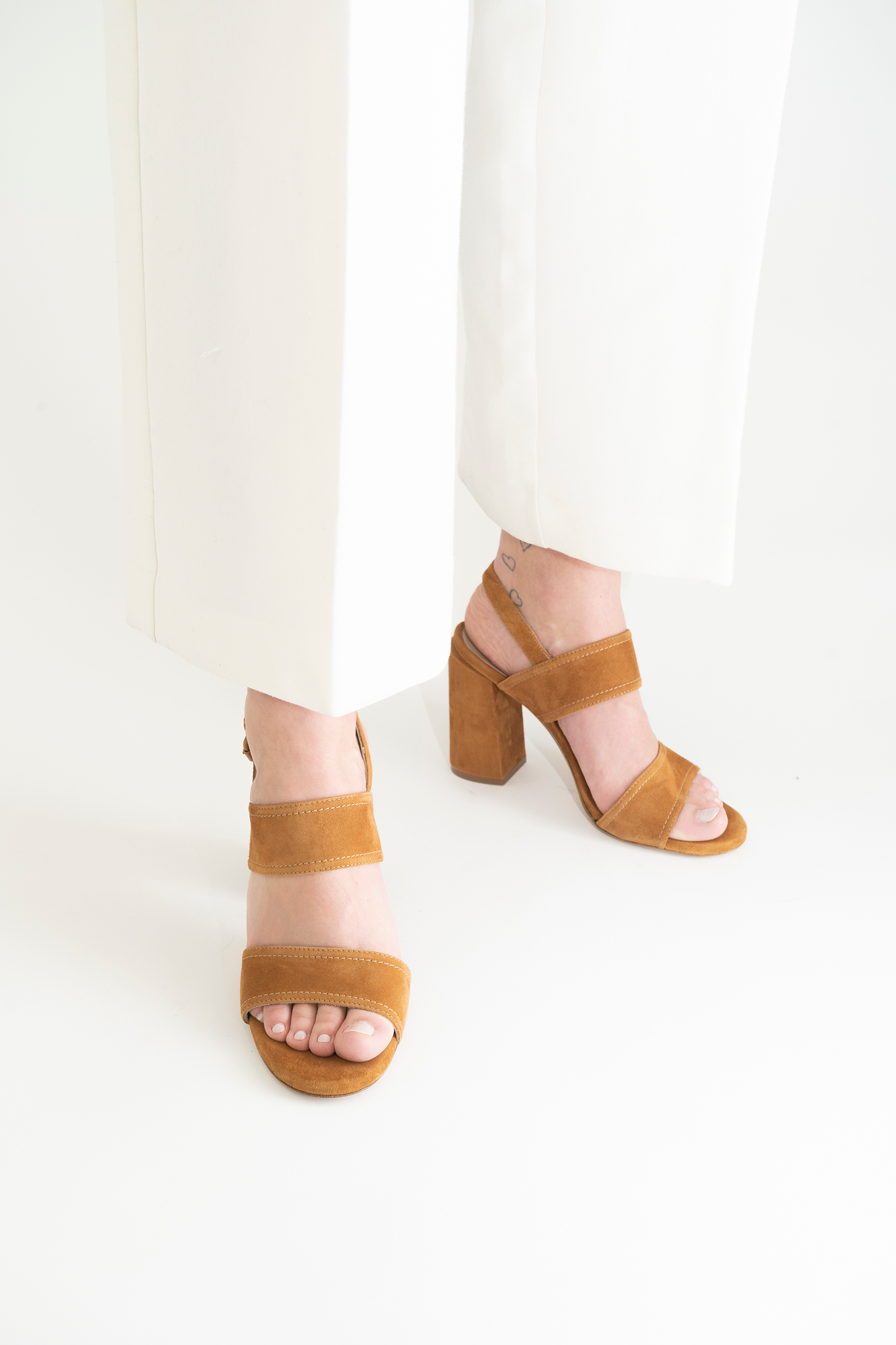 Agnesca 90 sandaler, brun ruskind