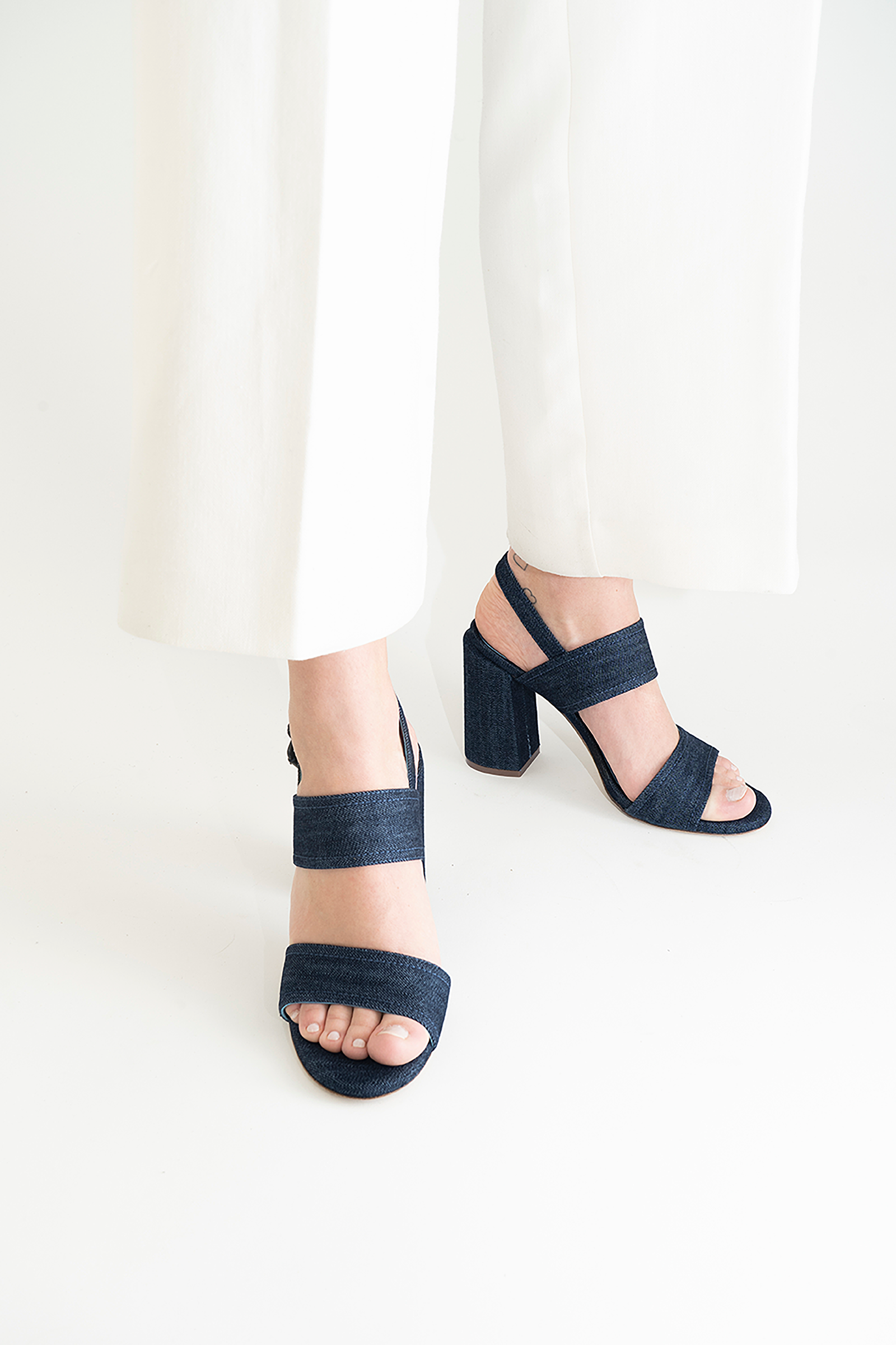 Agnesca 90 sandaler, denim