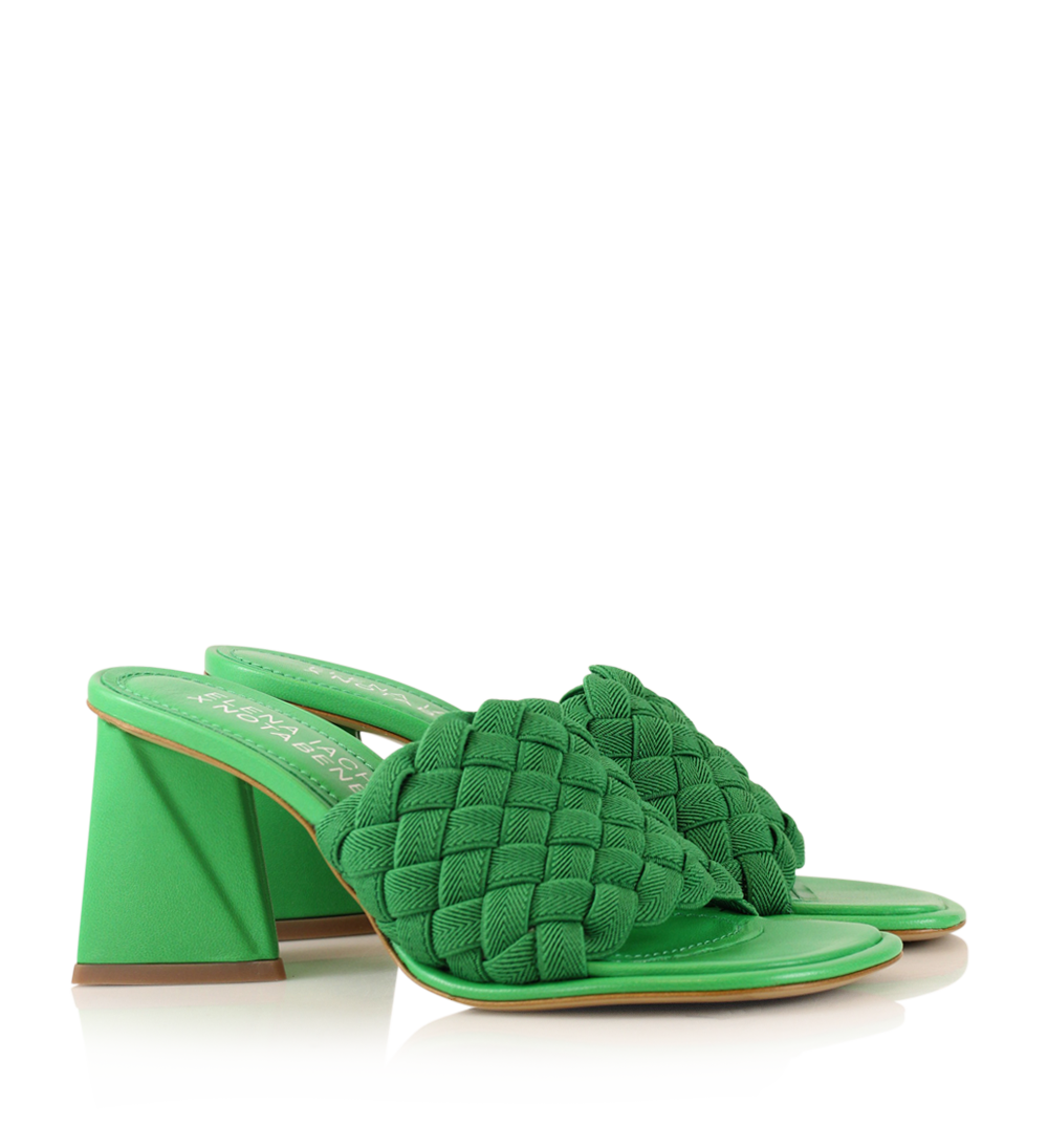 Aida sandals, green leather