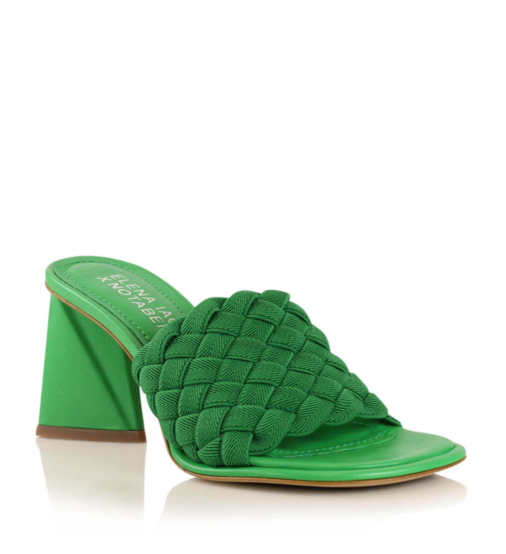 Aida sandals, green leather
