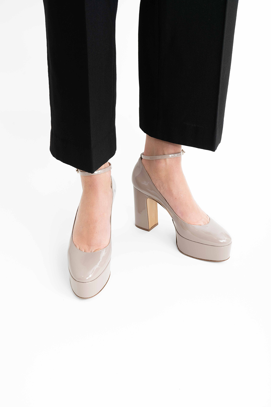Franca 100 pumps, nude lak