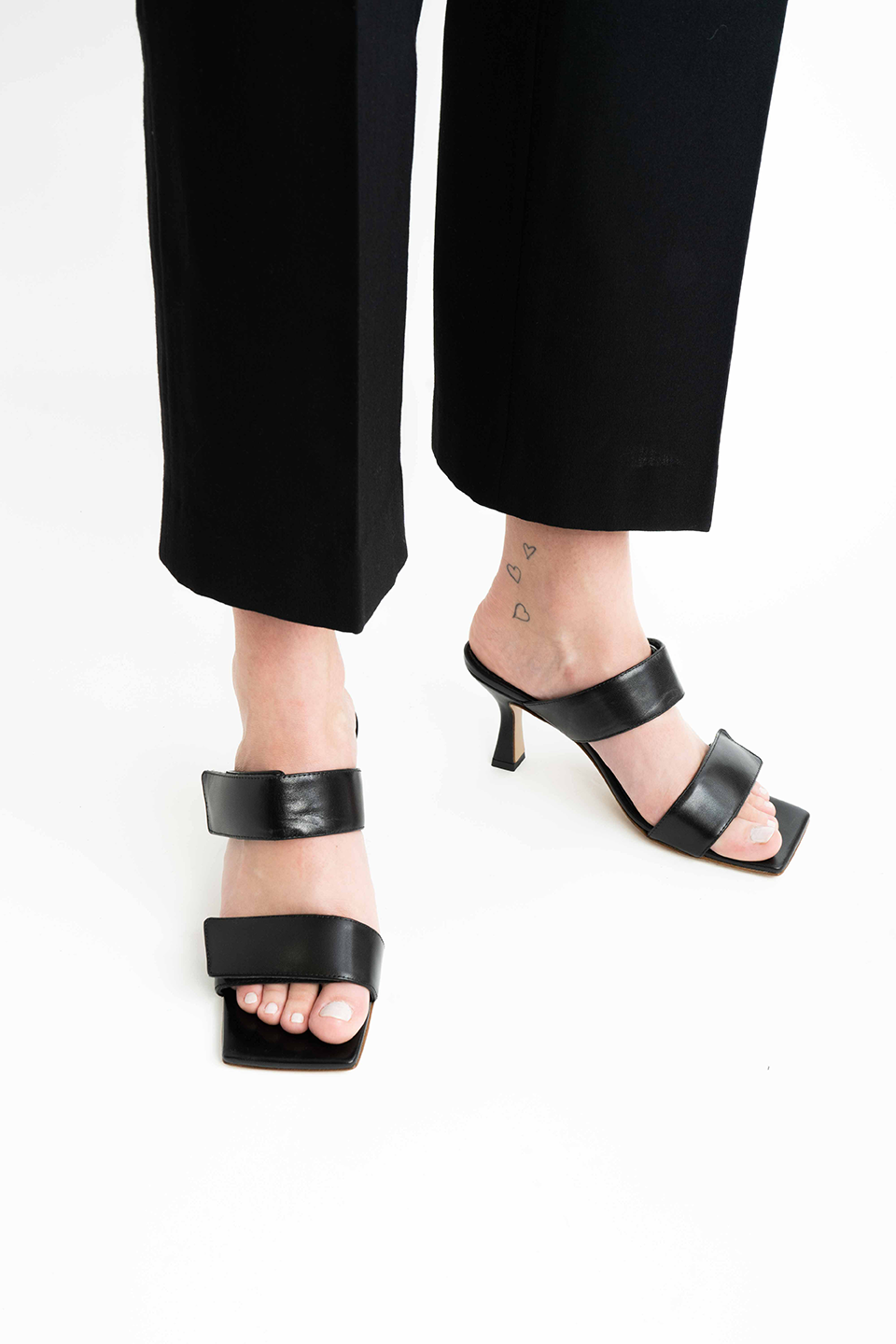 Ilina 70 sandaler, sort læder
