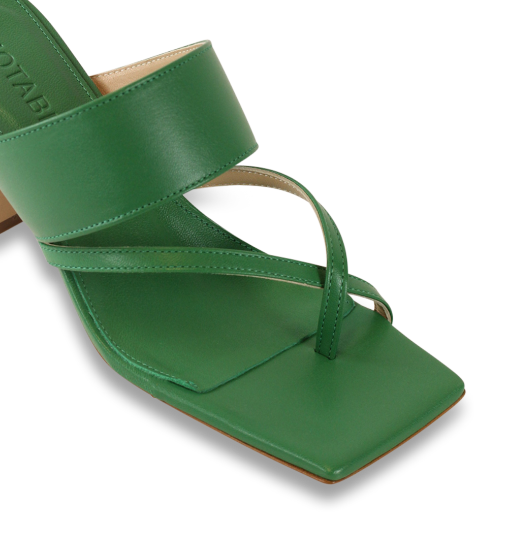 Alberte 75 stiletter, Grøn Læder