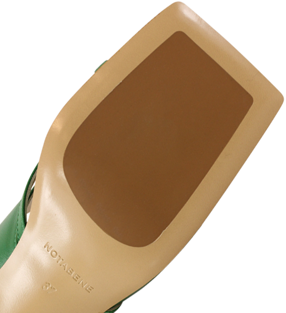 Alberte 75 stiletter, Grøn Læder