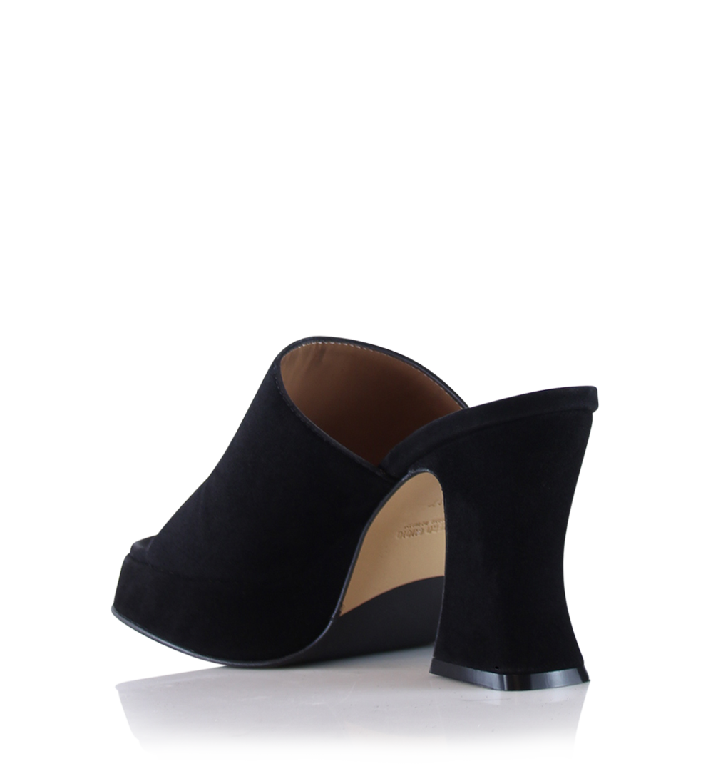 Amara plateau sandals, black suede