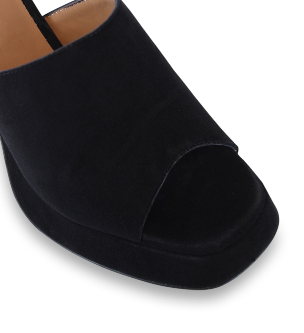 Amara plateau sandals, black suede