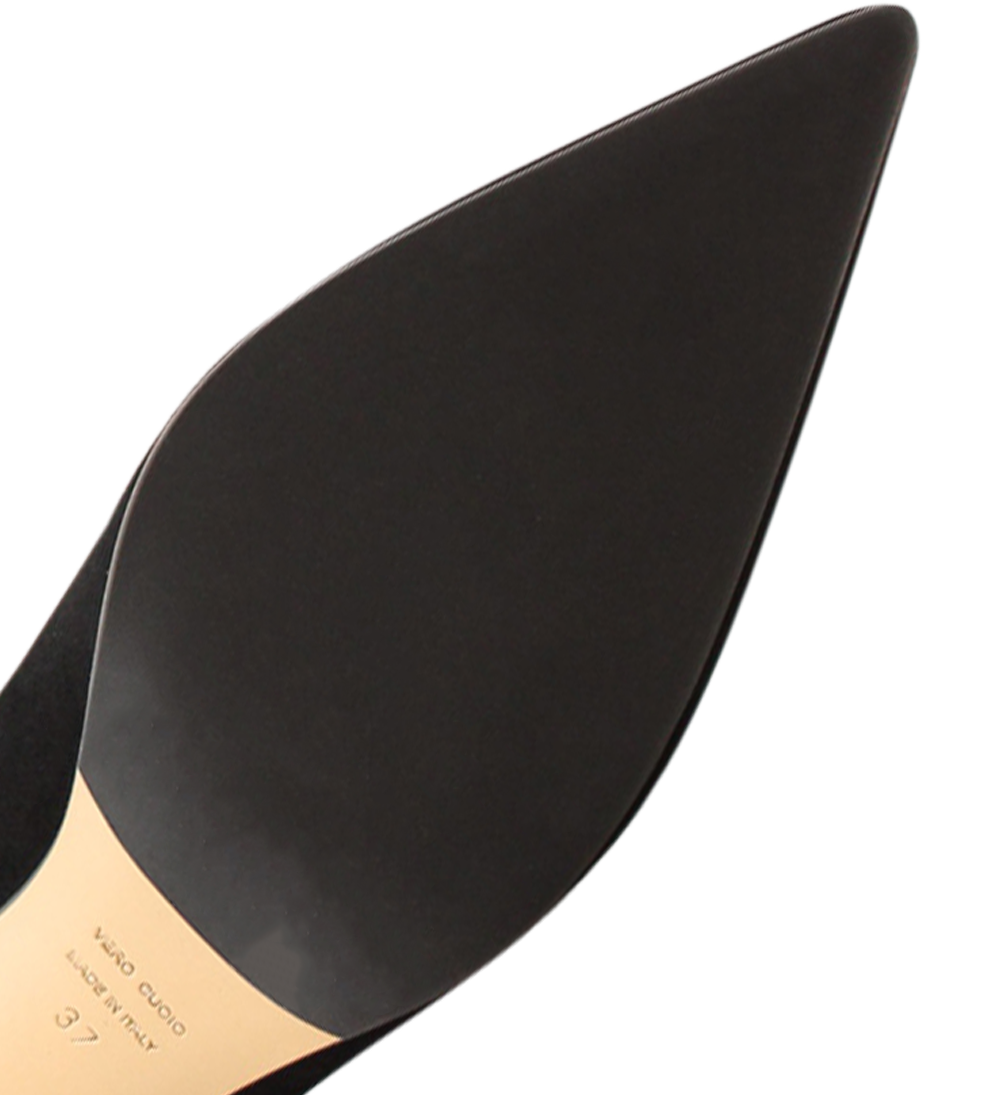 Angelika 90 stiletter, sort ruskind