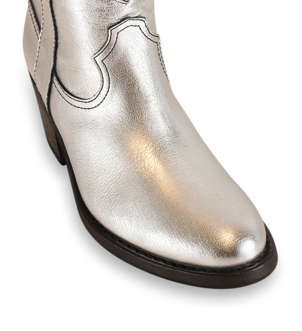 Annika støvler, sølv læder