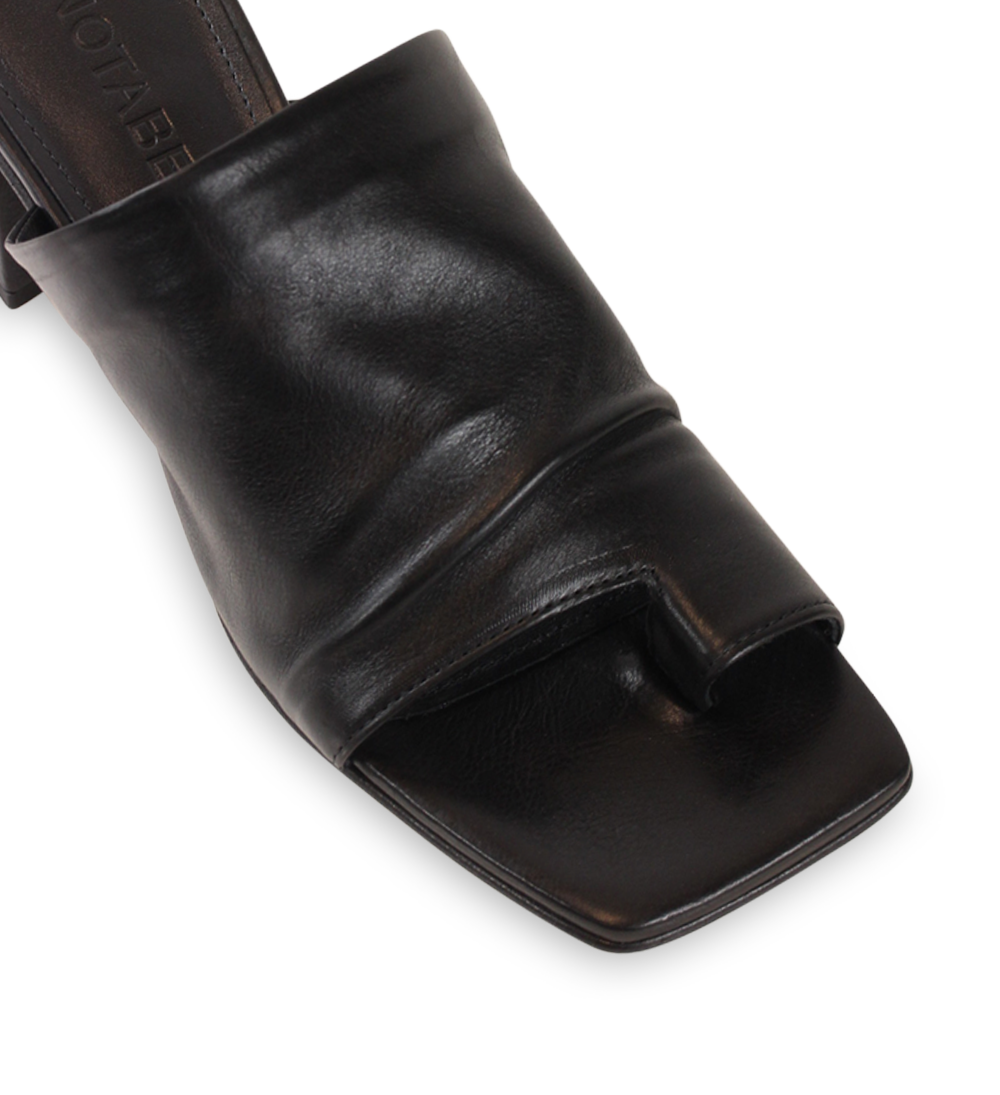 Ariana II sandaler, sort læder