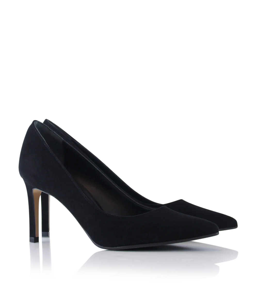 Carolina 70 stiletter, sort ruskind