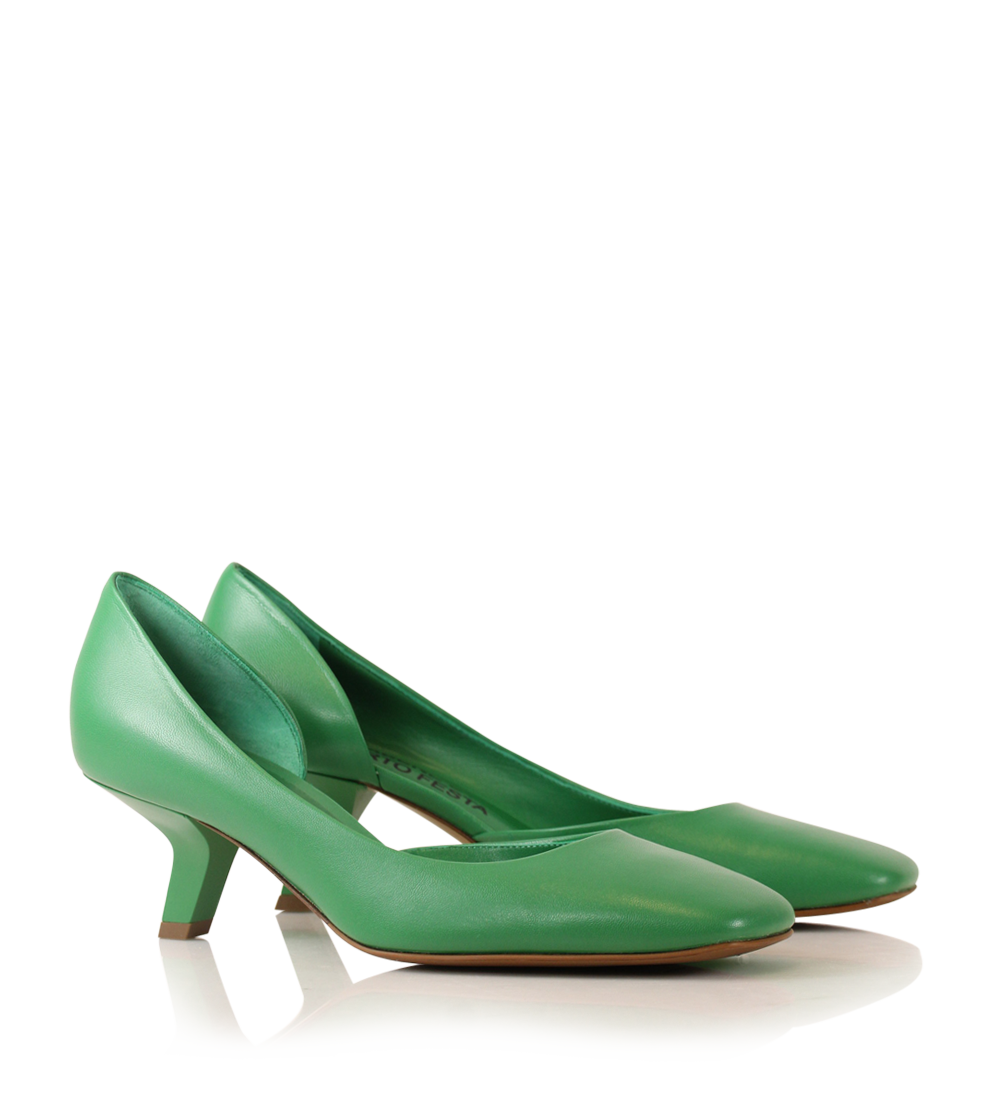 Ellen 55 pumps, grøn læder
