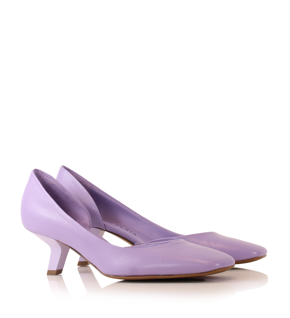 Ellen 55 pumps, lilac læder