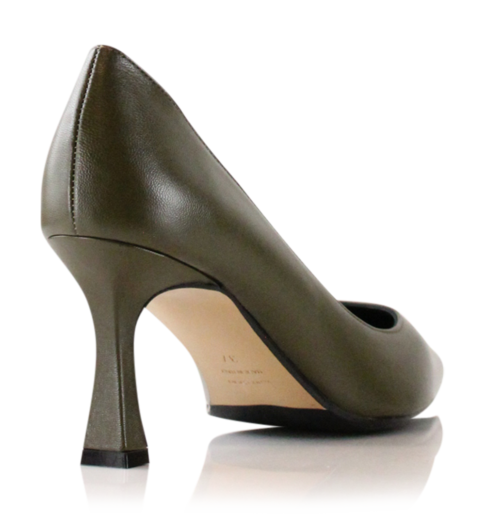 Emily 70 stilettos, olive leather