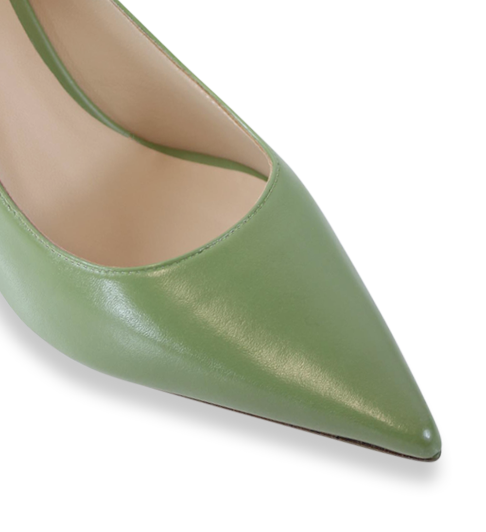 Emily 70 stilettos, sage leather