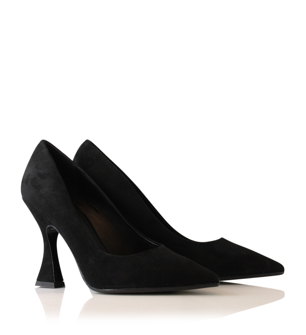 Emme 95 stiletter, sort ruskind