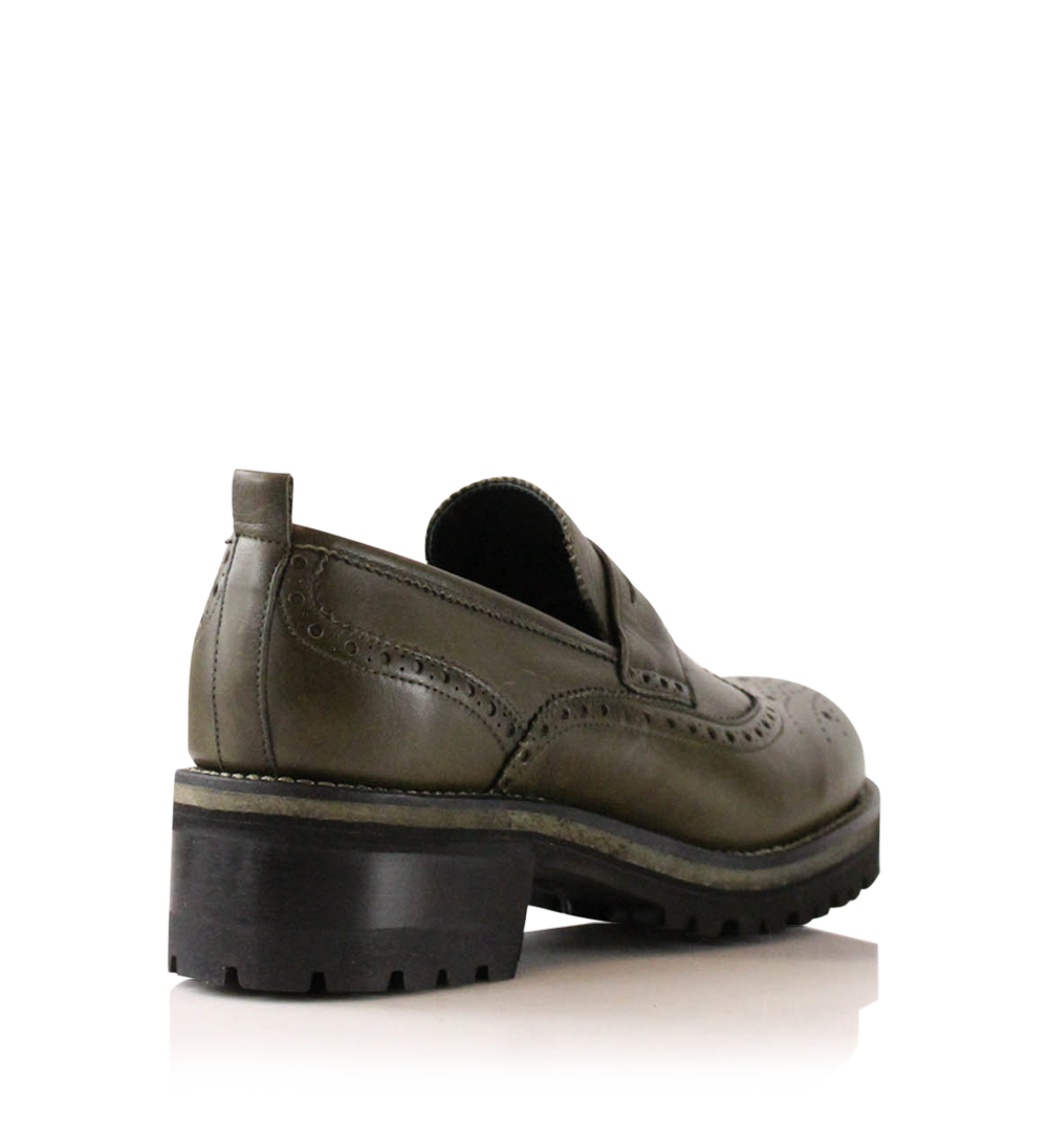 Idun loafers, olive læder