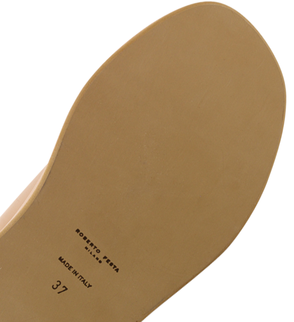 Tine sandaler, nude læder