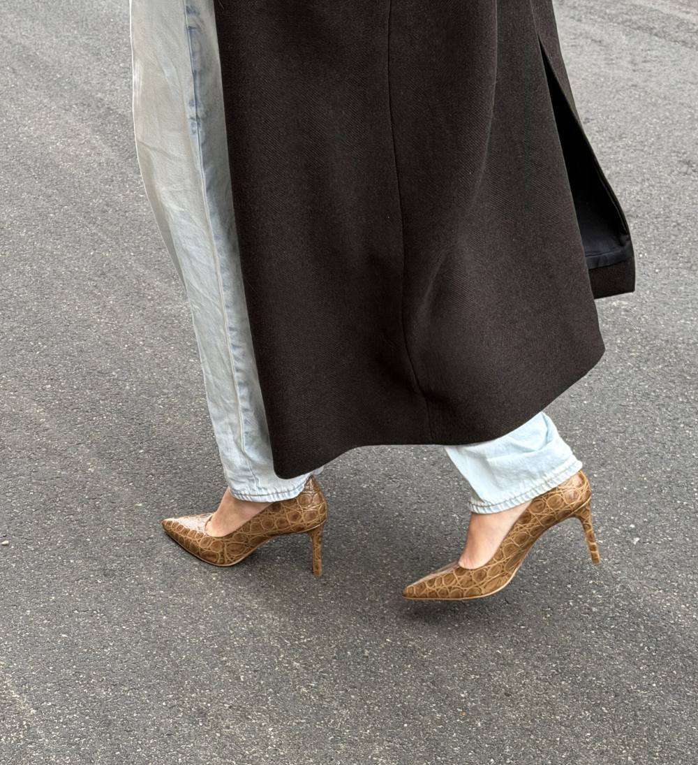 Carolina 70 stilettos, brown croco