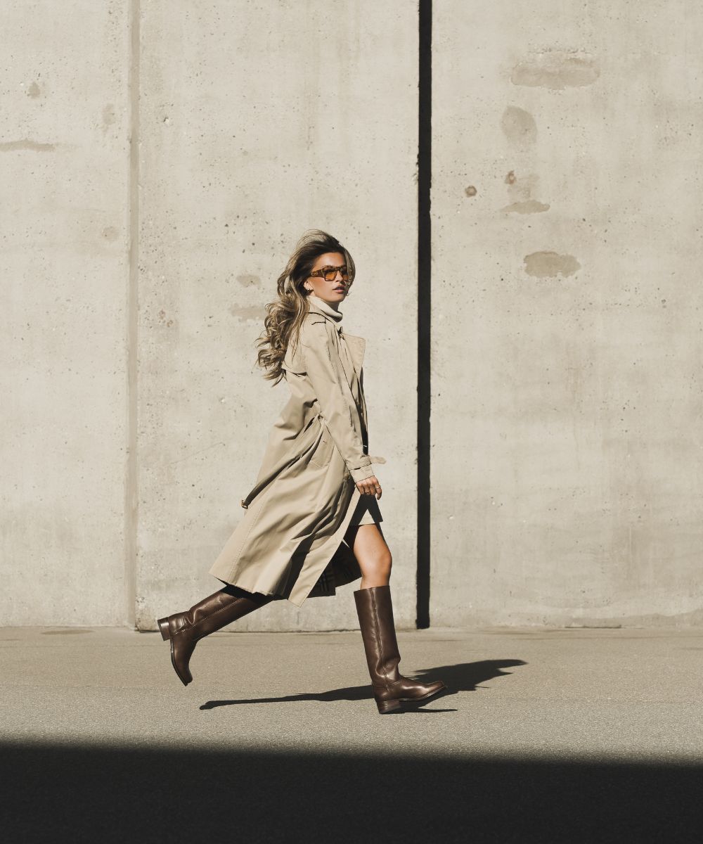 Achilla støvler, mørkebrun læder