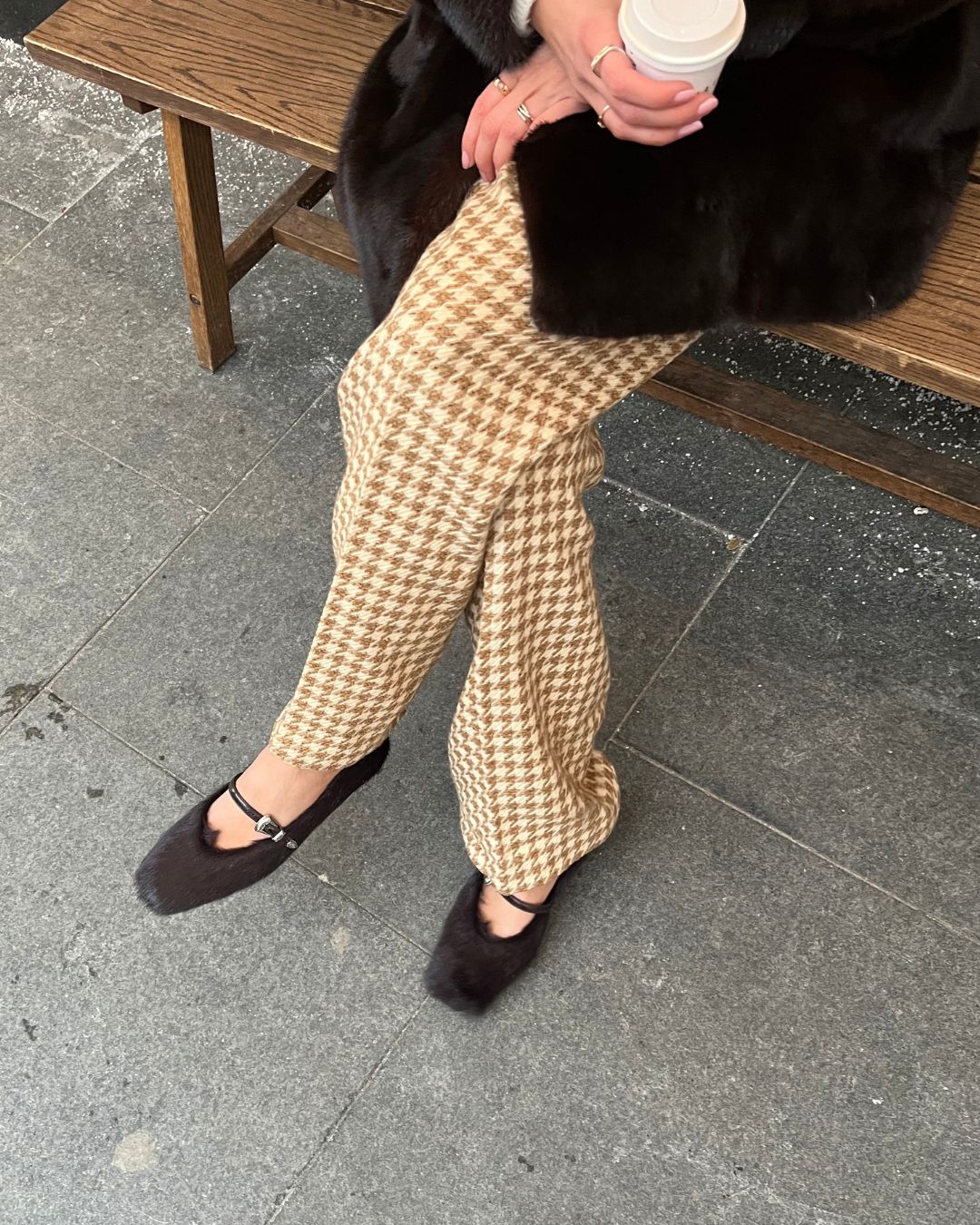 Carlotta ballerina, mørkebrun ko pels