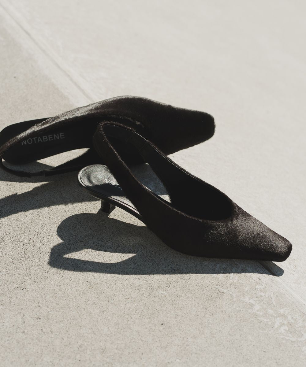 Eleonora 35 slingback stiletter, mørkebrun kopels