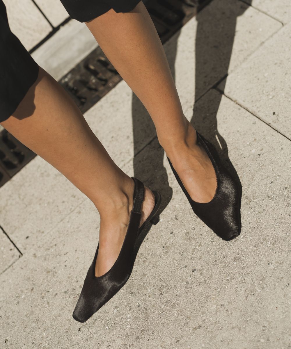 Eleonora 35 slingback stiletter, mørkebrun kopels