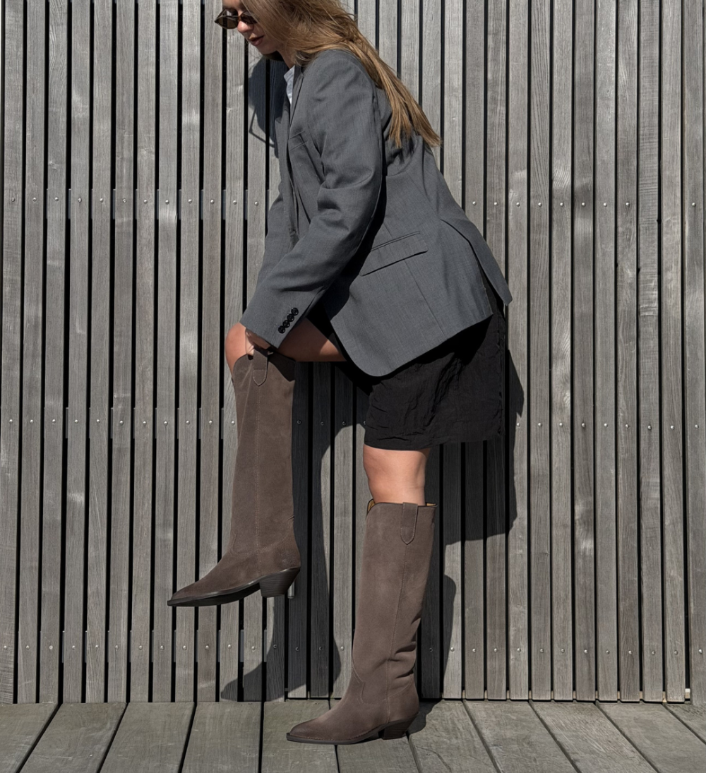 Antoinette boots, brown suede