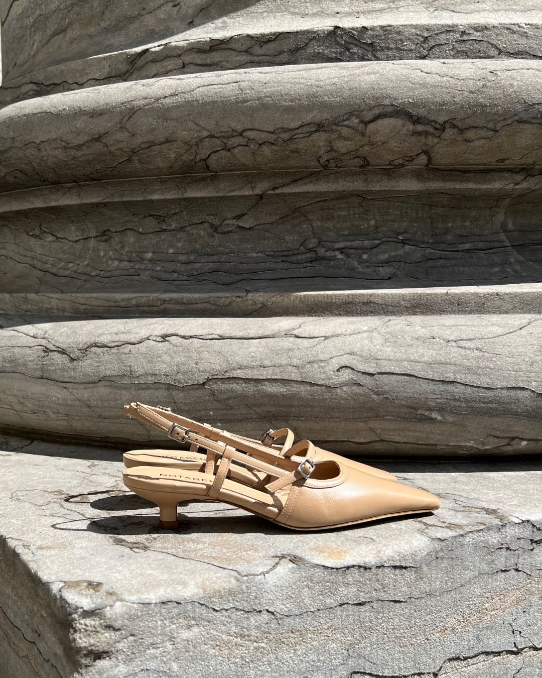 Elenne 35 slingback stiletter, nude læder