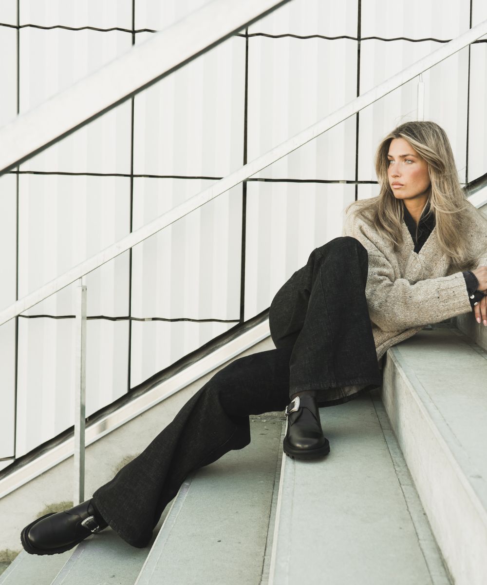 Chia loafers, sort læder