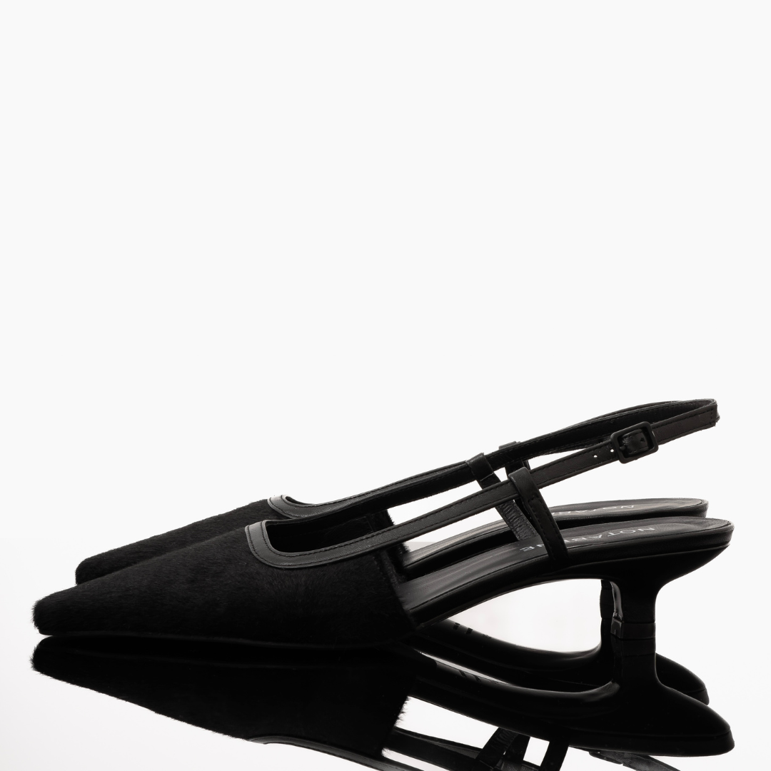 Elena 35 slingback stiletter, sort kopels