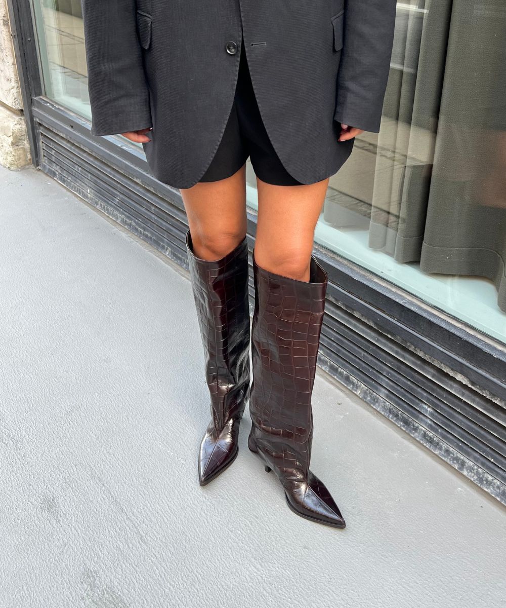 Yolanda 60 støvler, mørkebrun croco