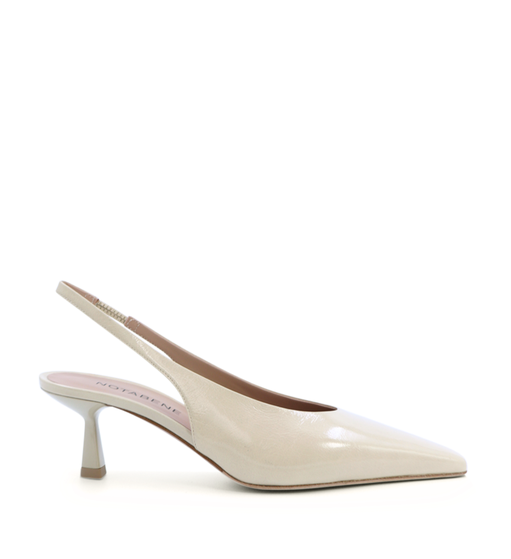 Emmely low 50 slingback stiletter, creme lak