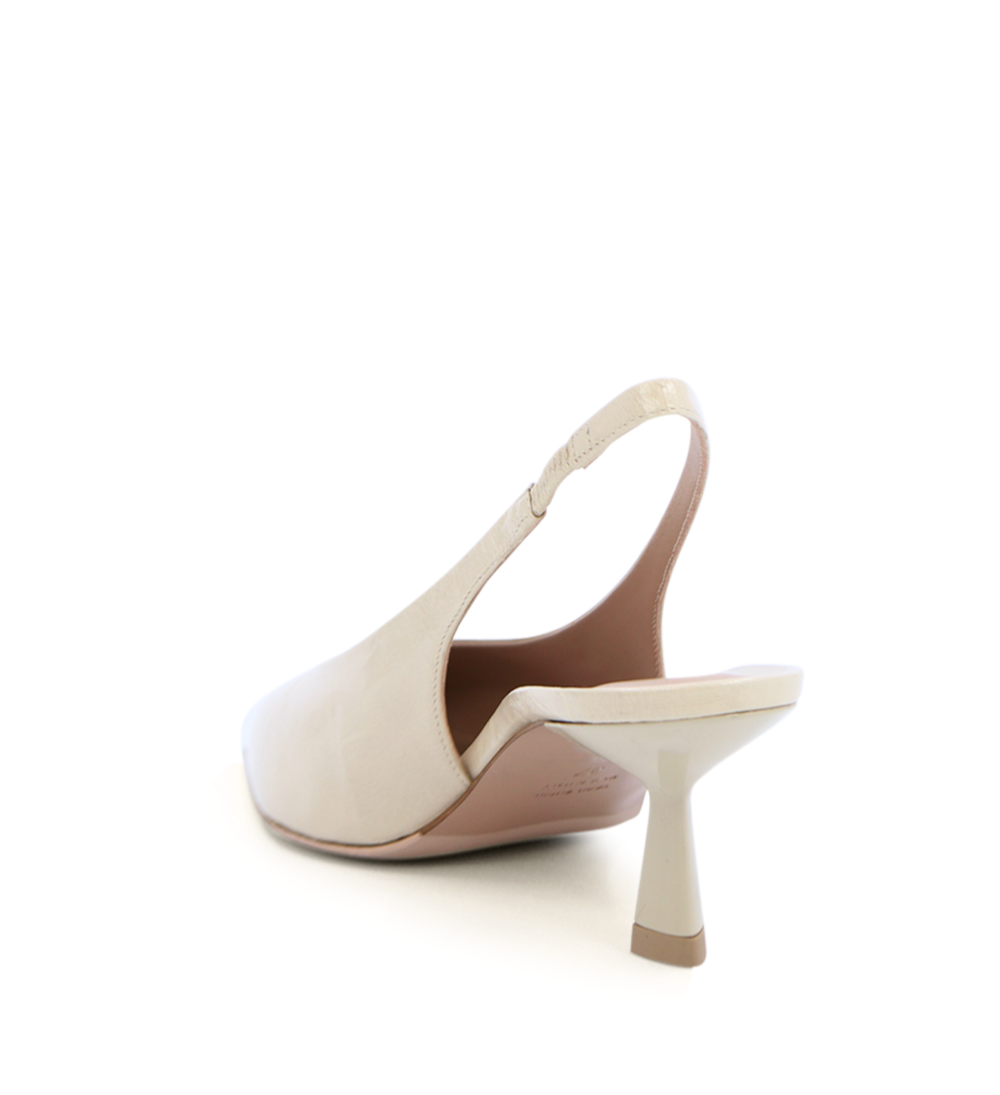 Emmely low 70 slingback stilettos, beige patent