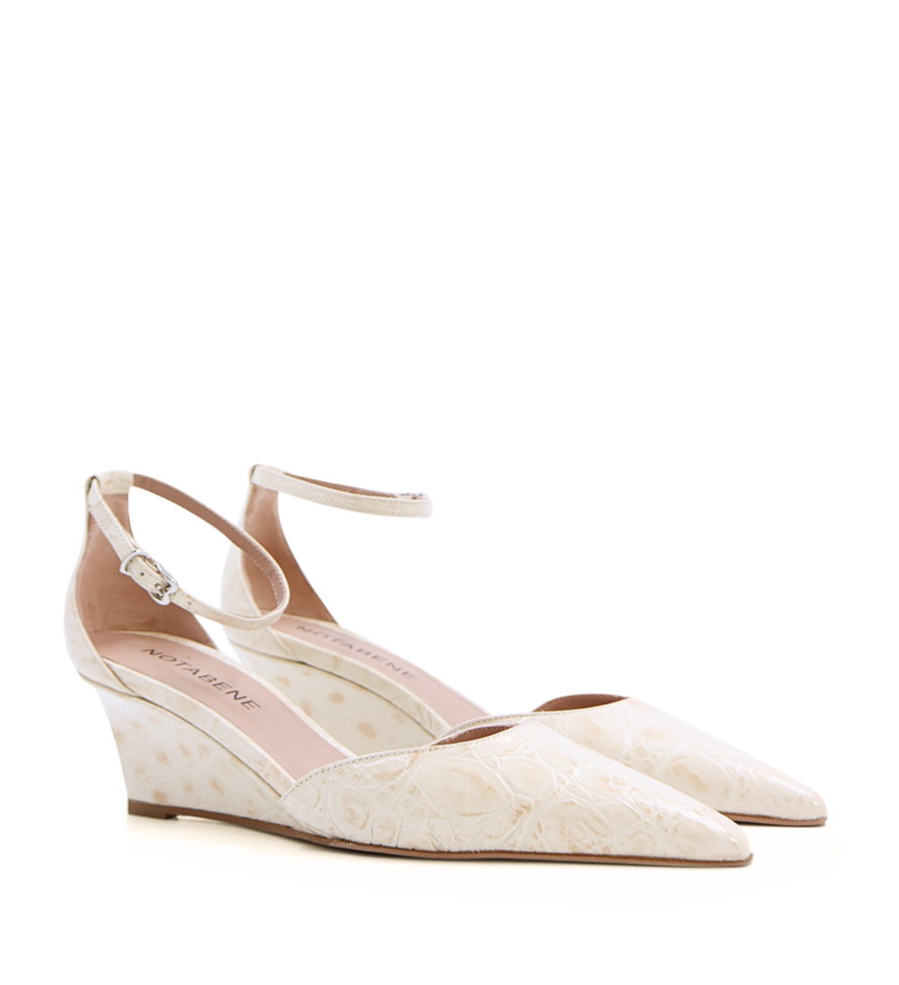 Elsa 50 kilehæl, beige croco