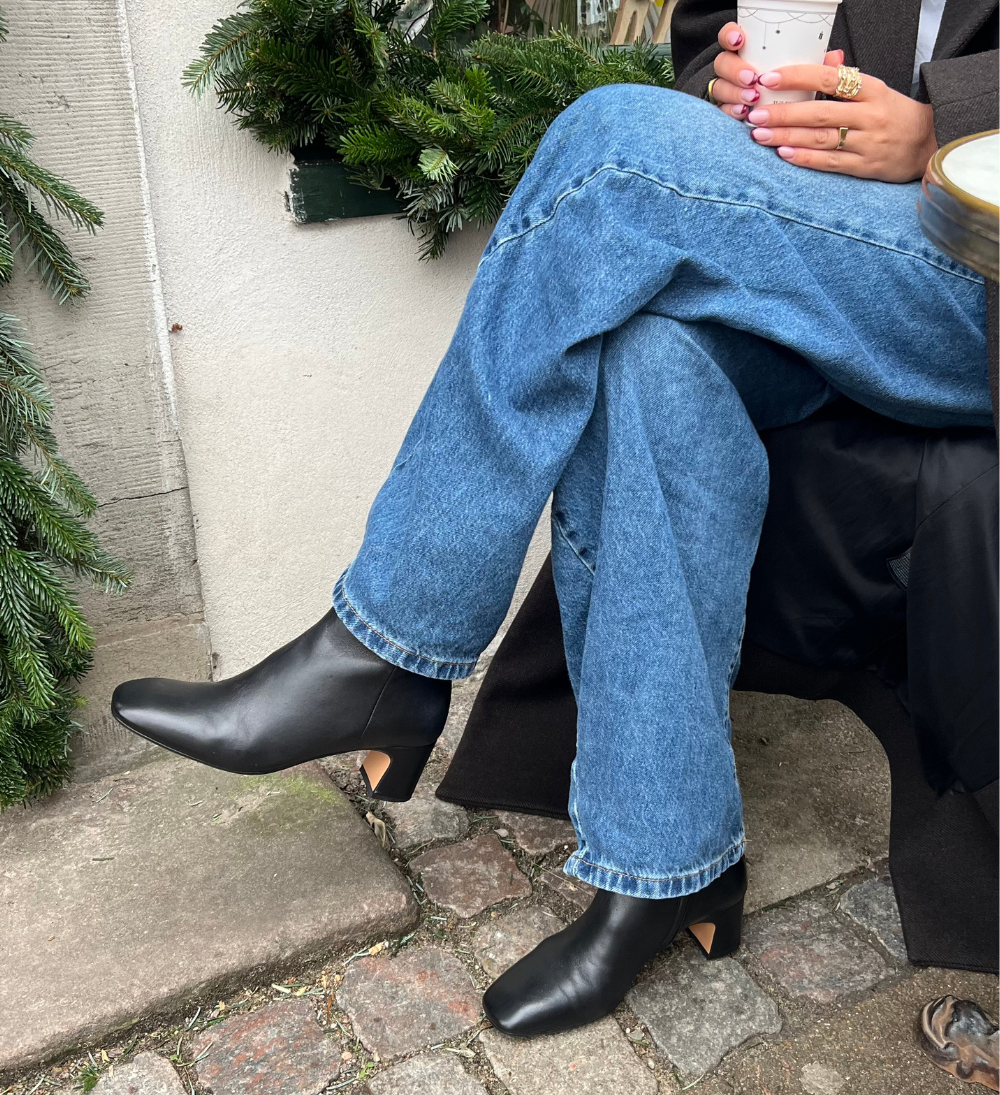 Alex 55 støvler, sort læder