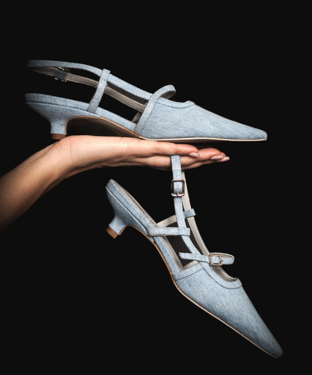 Elenne 35 slingback stiletter, Jeans
