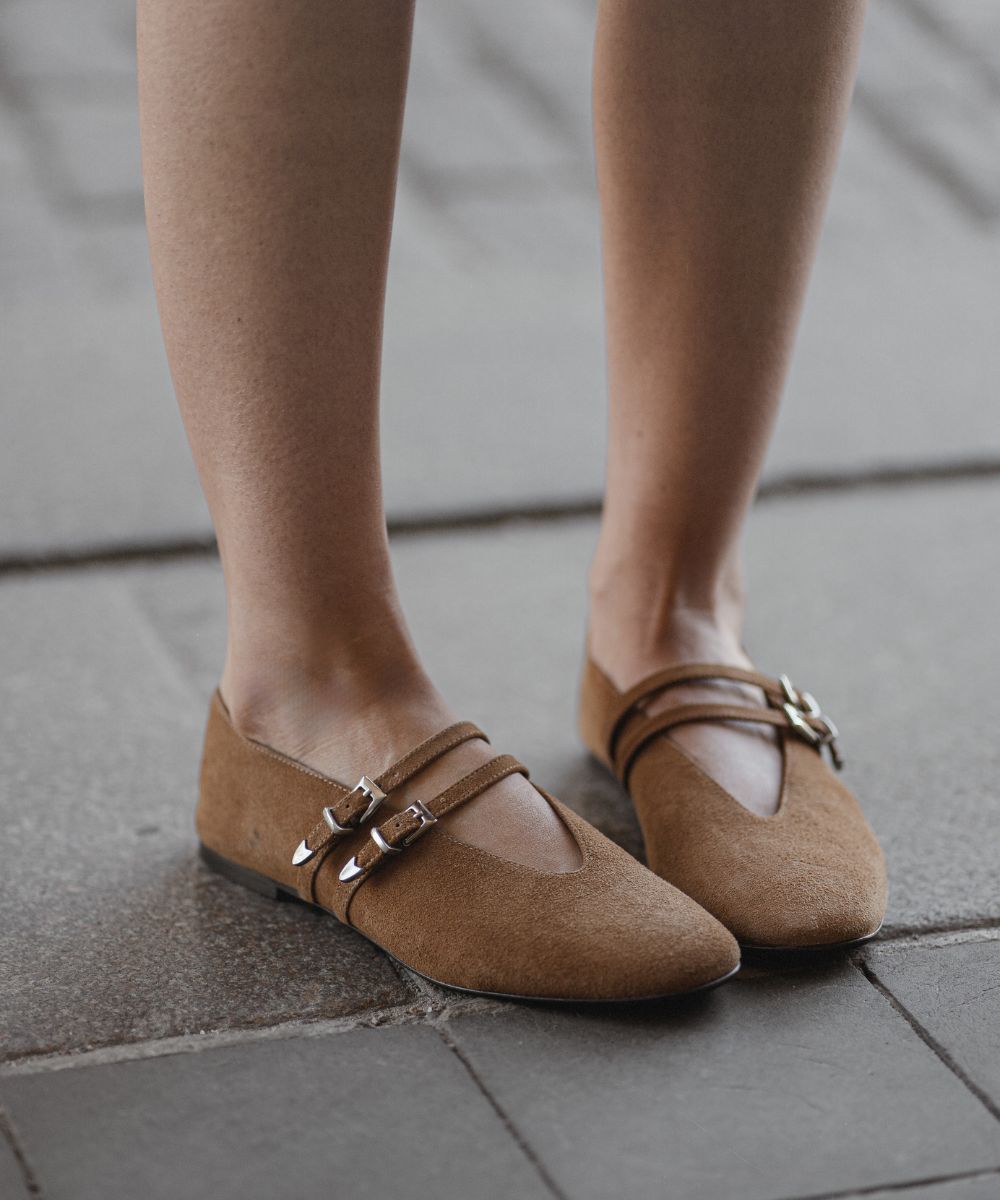 Barbette ballerina, brun ruskind