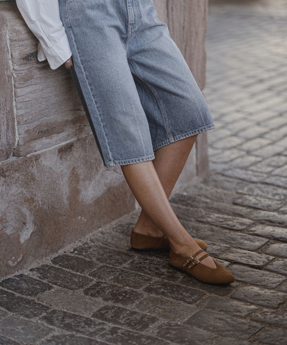 Barbette ballerina, brun ruskind