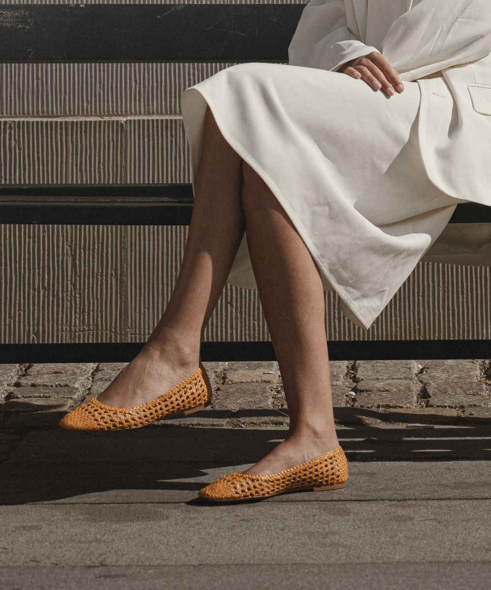 Capri II ballerina, gul læder