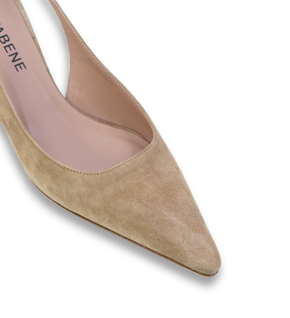 Elba 50 wedge heel, camel suede