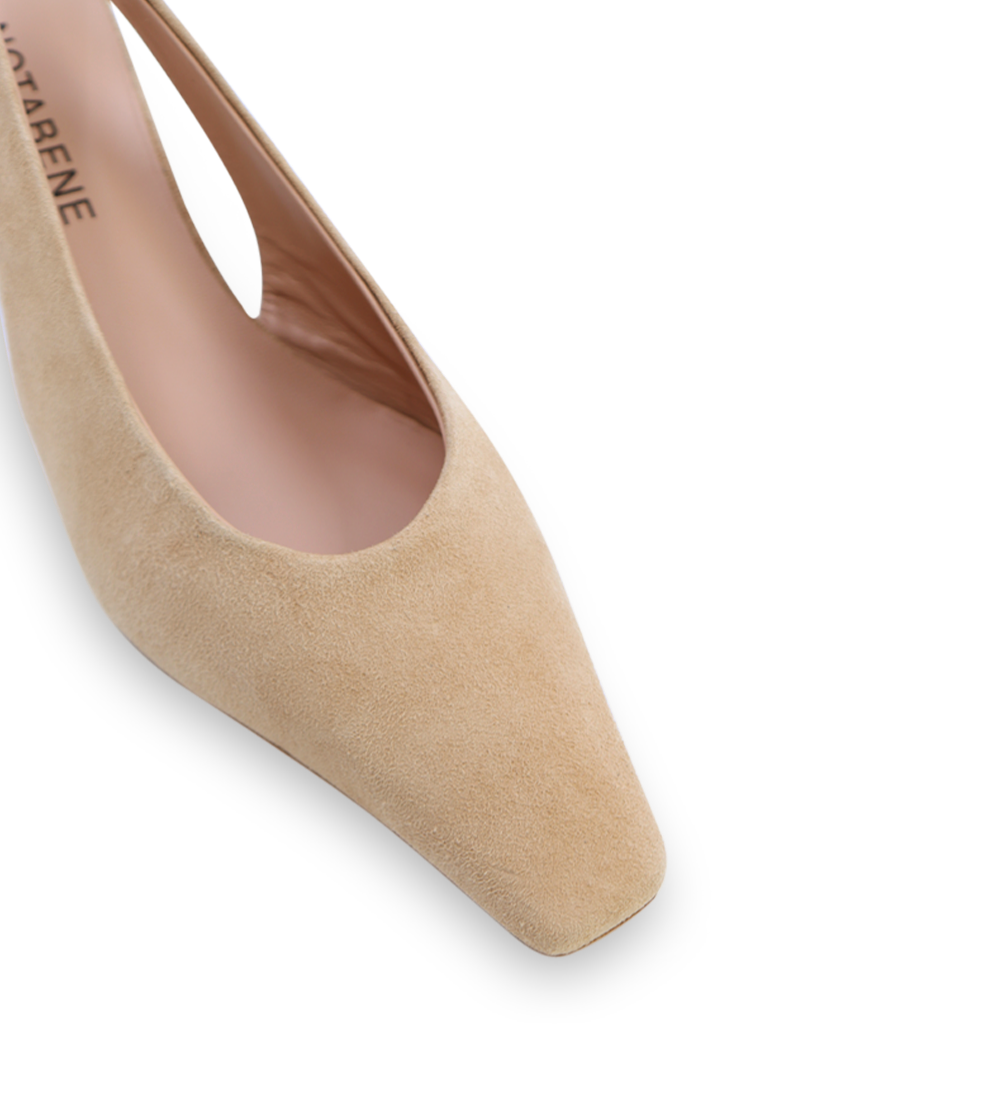 Eleonora 35 slingback stilettos, camel suede