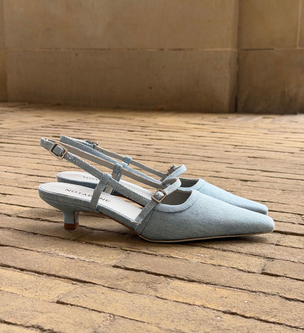Elenne 35 slingback stiletter, Jeans