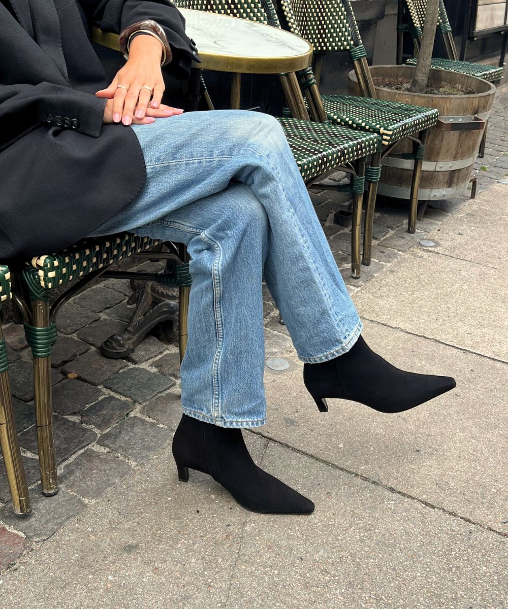 Fausta 50 støvler, sort ruskind