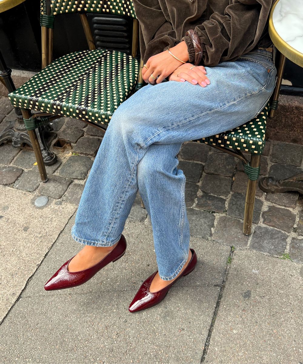 Ginevra ballerina, burgundy patent