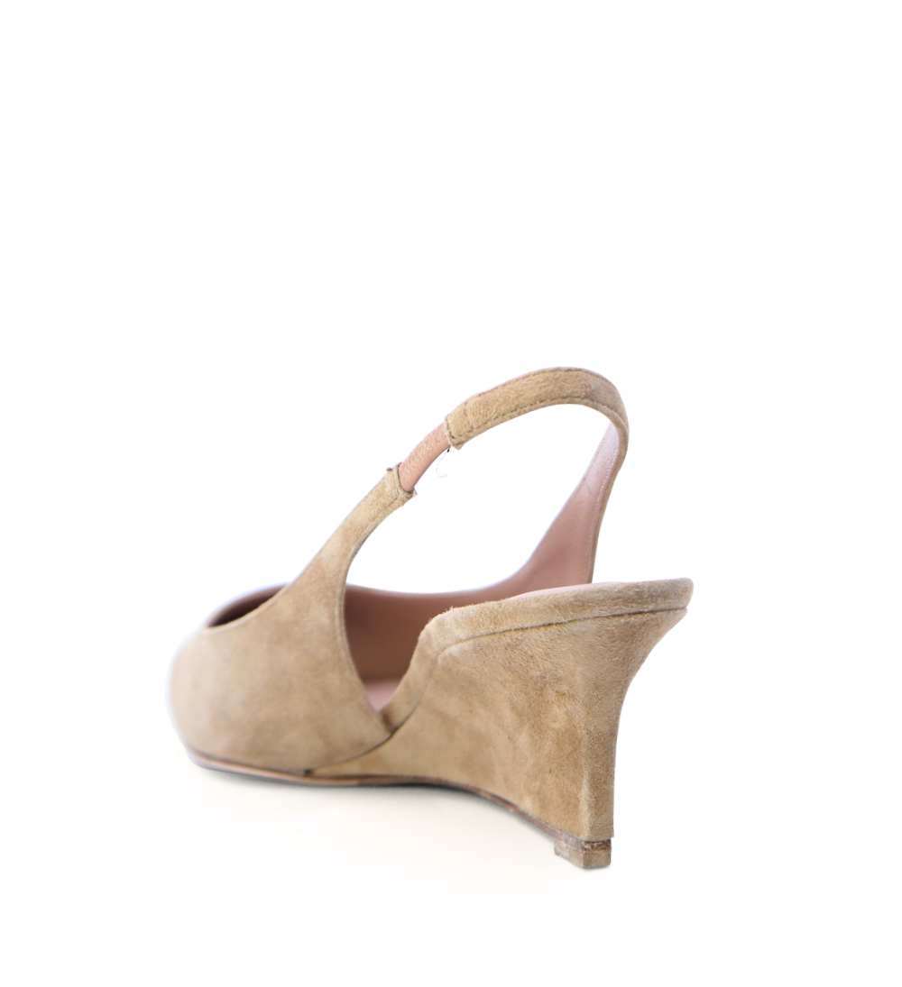 Elba 50 wedge heel, camel suede