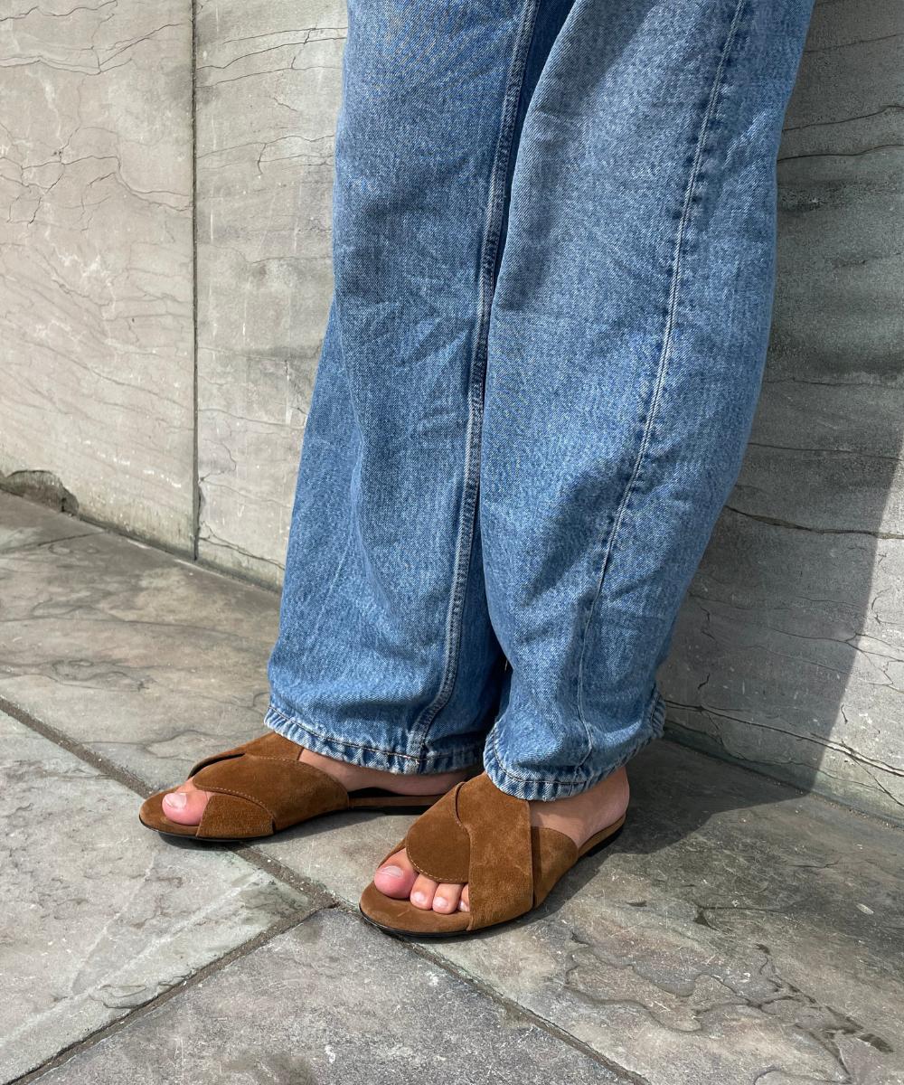 Fanny sandaler, brun ruskind