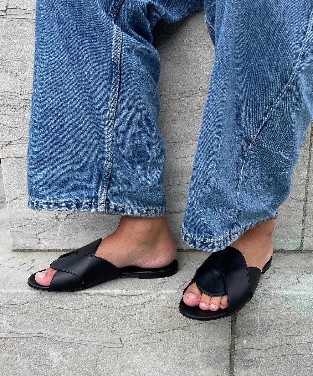 Fanny sandaler, sort læder