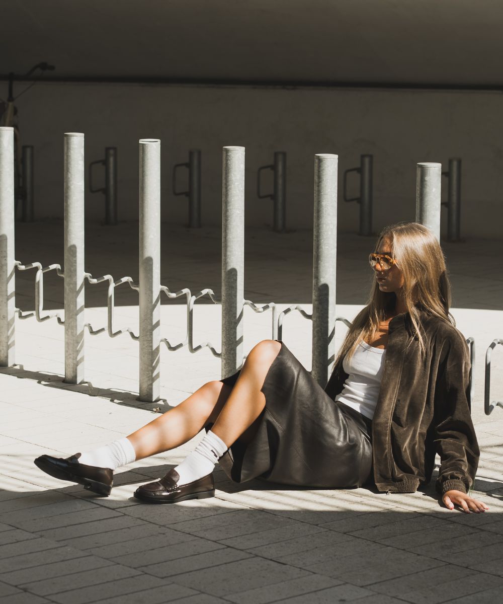 Coretta loafers, brun ko pels