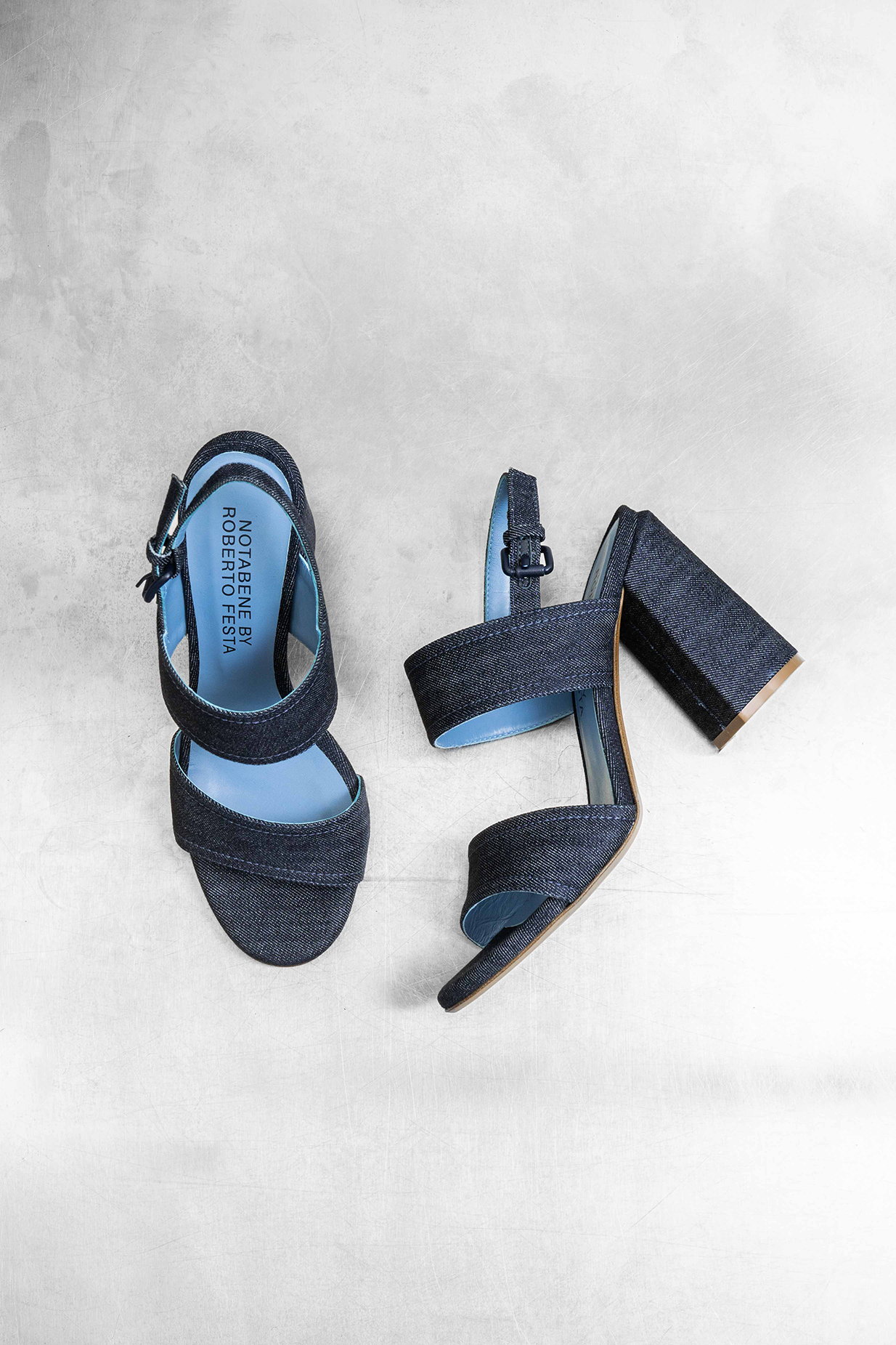 Agnesca 90 sandaler, denim